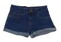 Tmavomodré rifľové kraťasy Denim Co.