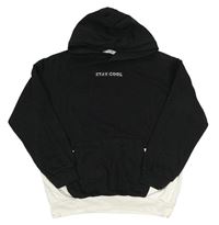 Černo-bílá mikina s nápisem a kapucí H&M