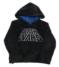 Čierna plyšová mikina s nápisom a kapucí - Star Wars
