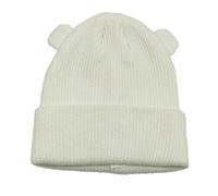 Biela rebrovaná čapica s uškami George