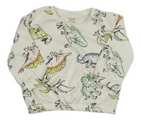 Biela mikina s dinosaurami Primark