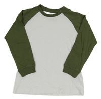 Bílo-khaki tričko Matalan