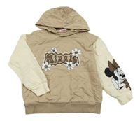 Světlehnědo-krémová ľahká mikina s Minnie a kapucňou