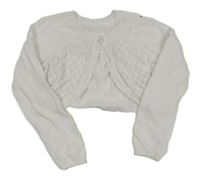 Biele svetrové bolerko s perforovaným vzorom Dunnes