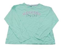 Tyrkysové triko s nápisem F&F