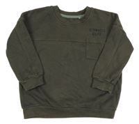 Tmavosivá mikina s vreckom a nápisom George