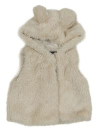Béžová kožešinová podšitá vesta s kapucí Primark