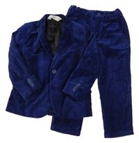 2set - Tmavomodré manšestrové slavnostní sako + chino kalhoty H&M
