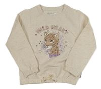 Béžová melírovaná mikina s levhartem Staccato