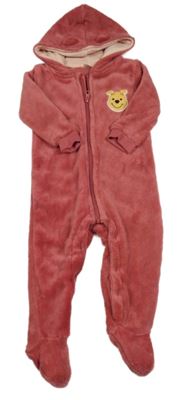 Vínová chlupatá kombinéza s Púem a kapucí Disney