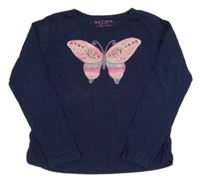 Tmavomodré triko s motýlem Review