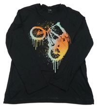 Čierne tričko s cyklistou C&A