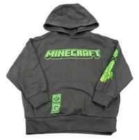Tmavosivá mikina s Minecraft a kapucňou
