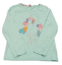 Tyrkysové triko s jednorožcem