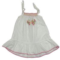 Bílá tunika s výšivkami květin