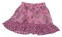 Ružová kvetovaná ľahká sukňa S. Oliver
