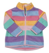 Barevná pruhovaná fleecová propínací mikina F&F