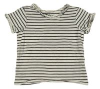 Bielo-tmavosivé pruhované tričko H&M