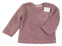 Nové - Starorůžová huňatá mikina s nápisem Primark