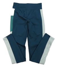 Tmavozeleno-mátové sportovní funkční legíny Decathlon