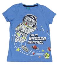 Svetlomodré tričko s kosmonautem a nápisom Pep&Co