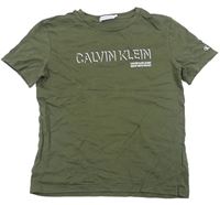 Khaki tričko s logom Calvin Klein