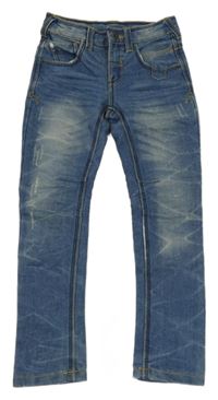 Modré melírované skinny rifle 