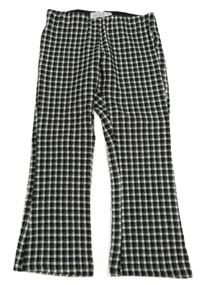 Čierno-biele kockované flare nohavice Zara