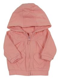 Světlerůžová propínací mikina s kapucí George