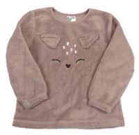 Pudrově fialová plyšová mikina s ňufáčikom  H&M