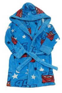 Modrý chlupatý župan s Cars a kapucí 