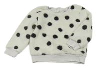 Biela chlpatá mikina s sivymi bodky Nutmeg