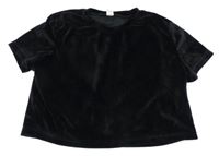 Černé crop sametové tričko shein