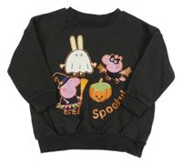 Tmavosivá oversize mikina s Peppou a kamarády George