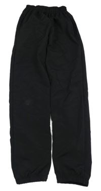 Černé lehké šusťákové cuff kalhoty 