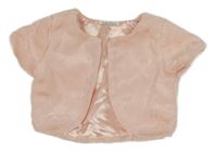 Svetloružové kožušinové podšité bolerko