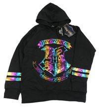 Nové - čierna mikina s farebným potlačou a kapucí - Harry Potter