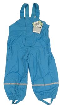 Nové - modré šusťákové laclové nepromokavé kalhoty Impidimpi