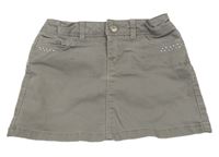 Sivá rifľová sukňa s kamienkami okaidi