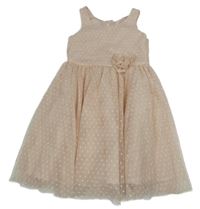 Světlerůžové puntíkaté tylové šaty H&M