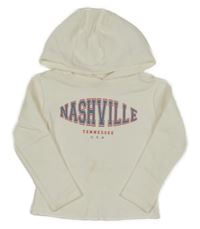 Smetanové žebrované triko s nápisem a kapucí dunnes 