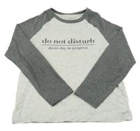 Sivé pyžamové tričko s nápisom M&S