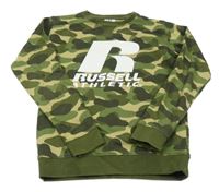 Khaki army mikina s logem Russell