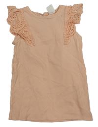 Merunkový rebrovaný top s madeirou hema