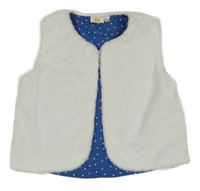 Biela kožušinová podšitá vesta kids