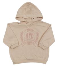 Svetloružová mikina s nápisom a kapucňou H&M