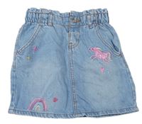 Svetlomodrá rifľová sukňa s jednorožcom Denim Co.