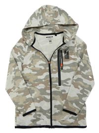 Šedo-béžová army propínací mikina s kapucí F&F