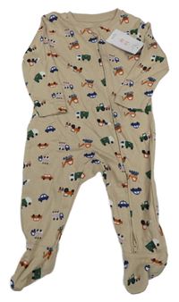 Nové - béžový overal s auty Primark