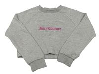 Svetlosivá melírovaná crop mikina s logom zn. Juicy Couture
